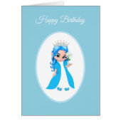 Mignonne Princesse habillée en bleu clair carte d' (Devant)