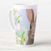 Mignonne printemps aquarelle lapin lapin latte Mug (Angle gauche)