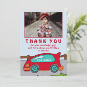 Mignonne Red Race Car Anniversaire Merci Carte pho (Debout devant)