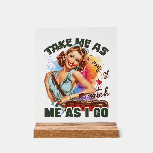 Mignonne rétro dame mot art (Recto)