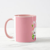 Mignonne, rose Joyeux lapin de Pâques Mug (Gauche)