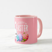 Mignonne, rose Joyeux lapin de Pâques Mug (Devant droit)