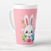 Mignonne, rose Joyeux lapin de Pâques Mug (Angle gauche)
