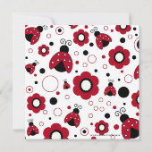 Mignonne rouge noir dame bugs invitation fête d'an (Dos)