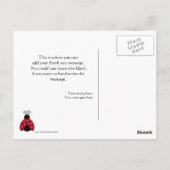 Mignonne rouge noir dame bugs merci carte postale (Dos)