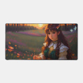 Mignonne Sad Anime Style Femme dans le pré au couc (Recto)