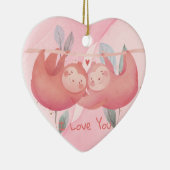 Mignonne Saint Valentin ornement en céramique (Droite)