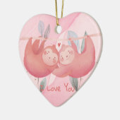 Mignonne Saint Valentin ornement en céramique (Gauche)