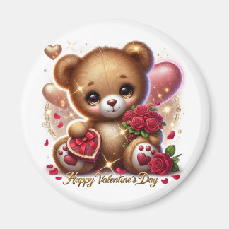 Mignonne Saint Valentin Ours en peluche Magnet à t