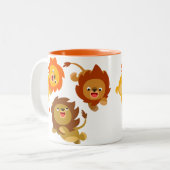Mignonne sans poids caricature Lions Mug (Devant gauche)