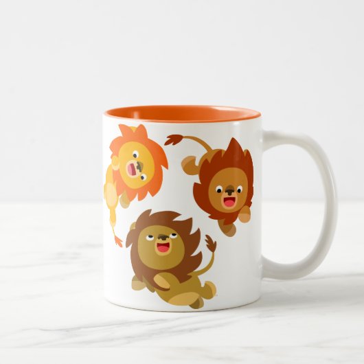 Mignonne sans poids caricature Lions Mug (Droit)