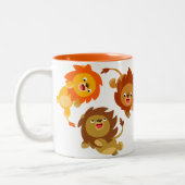 Mignonne sans poids caricature Lions Mug (Gauche)