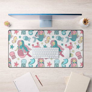 Mignonne Sirène & Amis de la mer Mat de bureau