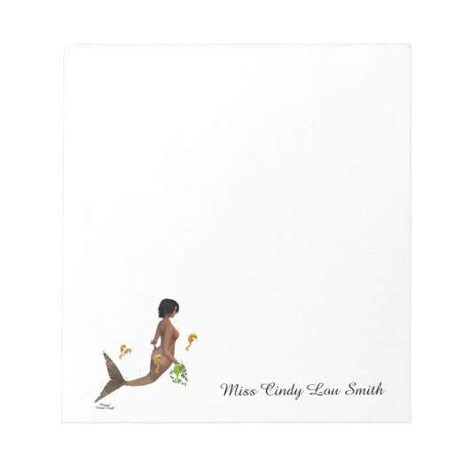 Mignonne Sirène Avec Bloc-Notes Seahors (Devant)