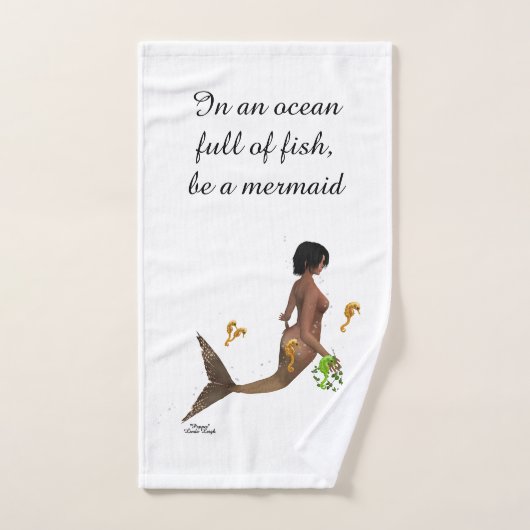 Mignonne Sirène Avec Serviette À Main Seahorses (Serviette à main)