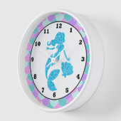 Mignonne Sirène filles horloge murale (Angle)