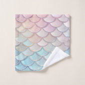 Mignonne Sirène Motif Personnalisé Fille (Gant de toilette)