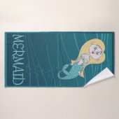 Mignonne Sirène Nager Dans La Mer (Serviette de bain)