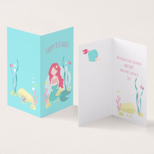 Mignonne sirène rose et Menthe pour fille annivers (Inside and Outside)