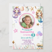 Mignonne sirène sous la mer Invitation d'anniversa (Devant)