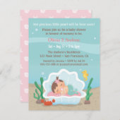 Mignonne sirène sous la mer Invitations de douche (Devant / Derrière)