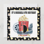 mignonne soirée cinéma 5e anniversaire Invitation (Devant)