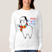 Mignonne son gâteau froid Llama Sweatshirt de Noël (Devant)