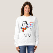 Mignonne son gâteau froid Llama Sweatshirt de Noël (Devant entier)