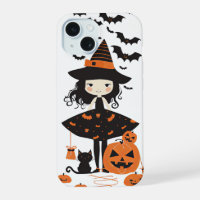 Mignonne sorcière d'Halloween effrayante chat noir