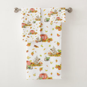 Mignonne souris, citrouille et motif de couleur au