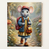 Mignonne souris fille sur le chemin de l'école, pe (Dos)