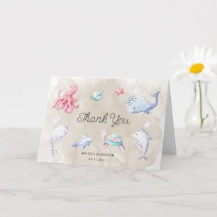 Mignonne sous le Carte de remerciements du Baby sh