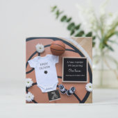 Mignonne sport basket-ball grossesse faire-part (Debout devant)