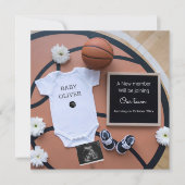 Mignonne sport basket-ball grossesse faire-part (Devant)