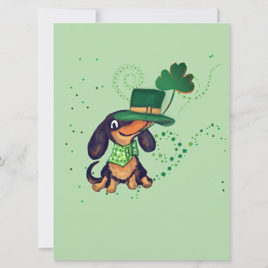 Mignonne ST. Invitation de Patrick's Day Dachshund (Dos)