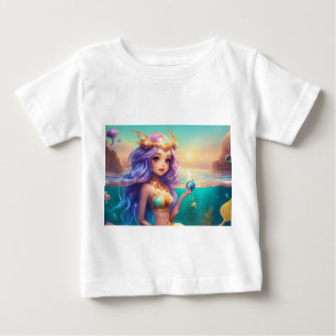 Mignonne T-shirt bébé avec belle photo de sirène