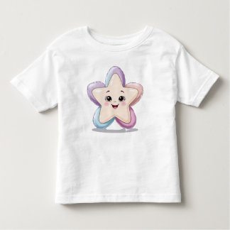Mignonne T-shirt blanc étoile souriante