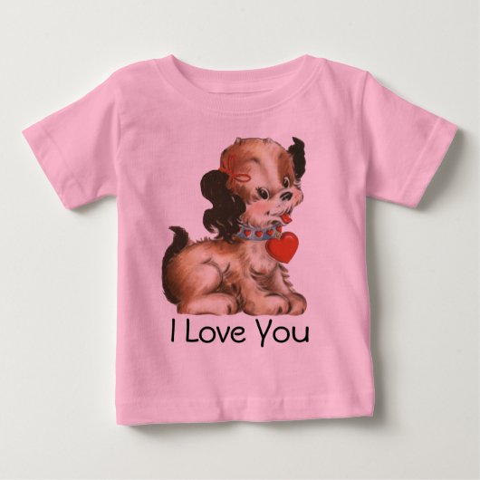 Mignonne T-shirt Valentine Chiot pour bébé (Devant)