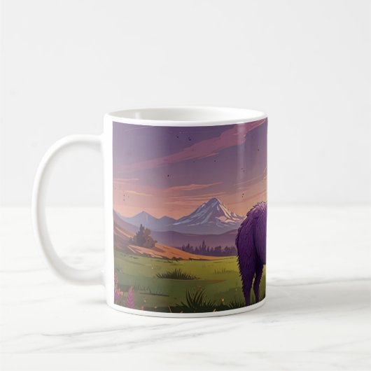 mignonne tasse de café en lama mauve (Gauche)