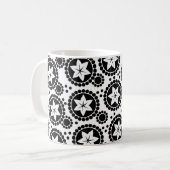 Mignonne tasse de fleurs blanches noires (Devant gauche)