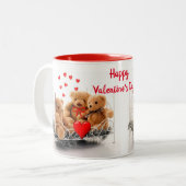 Mignonne Teddy Bear Love/Valentine's Day Mug (Devant gauche)