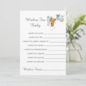 Mignonne Teddy Bear Vêtements Line Souhaite Carte (Debout devant)