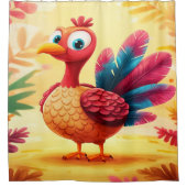 Mignonne Thanksgiving Turquie rideau de douche (Devant)