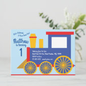 Mignonne train 1er anniversaire Invitations (Debout devant)