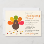 Mignonne Turquie Thanksgiving Party Invitation (Devant)