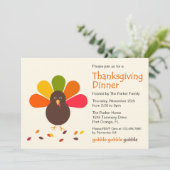 Mignonne Turquie Thanksgiving Party Invitation (Debout devant)