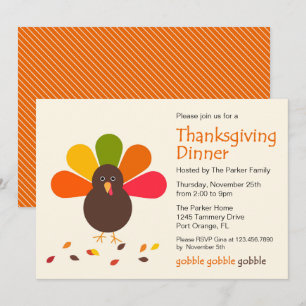 Mignonne Turquie Thanksgiving Party Invitation