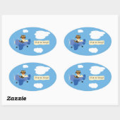 Mignonne Vintage Teddy Bear Pilot C'est un Sticker (Feuille)