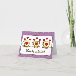 Mignonne Violet Merci Un Latte Avec Café Coeur