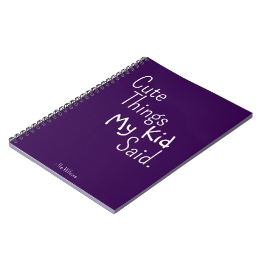 Mignonnes Choses Mon Enfant A Dit Carnet (Côté gauche)